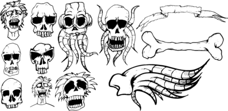  Zombie, demon, skulls Vector