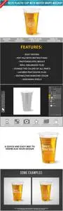 Beer Plastic Cup with Water Drops Mockup Q837XBS