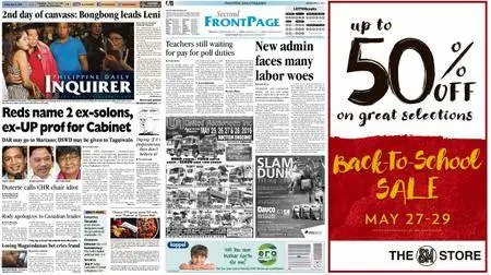 Philippine Daily Inquirer – May 27, 2016
