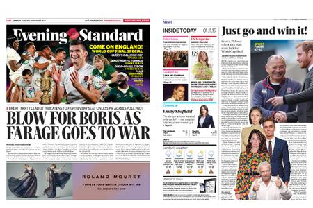 London Evening Standard – November 01, 2019