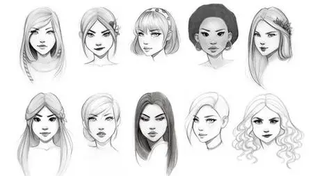 Design A Female Character: Sketching Portraits With Pencils