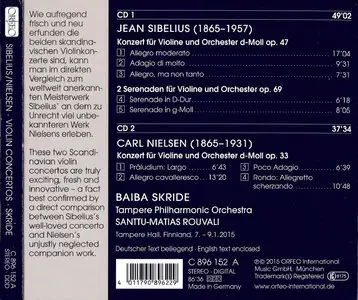 Baiba Skride, Santtu-Matias Rouvali - Jean Sibelius: Violin Concerto, 2 Serenades; Carl Nielsen: Violin Concerto (2015)
