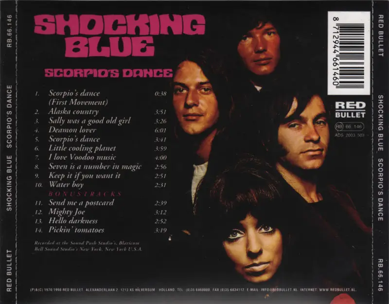 Шокинг блю слушать лучшие. Группа Shocking Blue 1970. Shocking Blue Scorpio's Dance 1970. Shocking Blue CD. Shocking Blue 1970 - обложка CD.