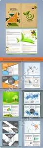 Business flyer brochure bi-fold and tri-fold mockup vector 5