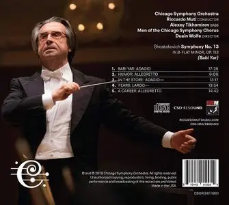 Riccardo Muti, Chicago Symphony Orchestra & Chorus, Alexey Tikhomirov - Shostakovich: Symphony No.13 'Babi Yar' (2019)