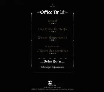 John Zorn - The Hermetic Organ, Vol. 5 - Philharmonie de Paris (2017) {TZ 8357}
