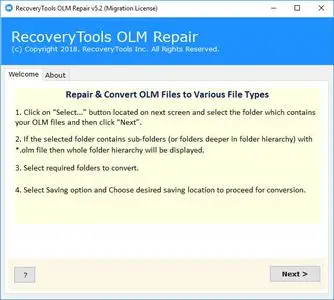 RecoveryTools OLM Repair 5.2