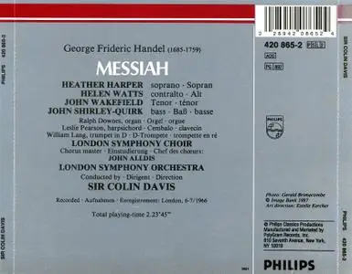 Sir Colin Davis, London Symphony Orchestra,  London Symphony Chorus - George Frideric Handel: Messiah (1987)