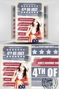 CreativeMarket Vintage 4th July Flyer Template