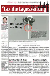 Tageszeitung TAZ vom 20 Dezember 2012