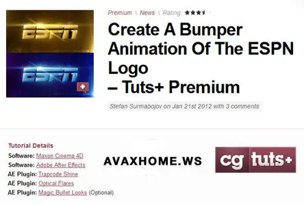 Create A Bumper Animation Of The ESPN Logo - Part 1 & 2 Cinema 4D & AE – Tuts+ Premium