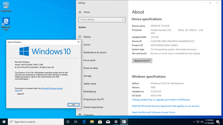 Windows 10 version 1909 Build 18363.1198 Business / Consumer Editions
