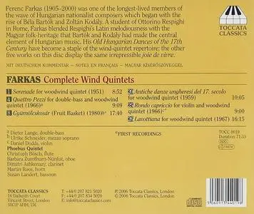 Phoebus Quintet - Ferenc Farkas: Complete Wind Quintets (2006)