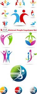 Vectors - Abstract People Logotypes Set