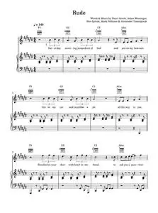 Rude - MAGIC! (Piano-Vocal-Guitar (Piano Accompaniment))