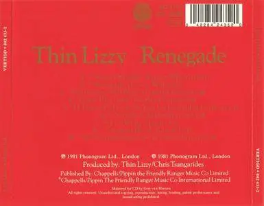 Thin Lizzy - Renegade (1981) {Reissue}