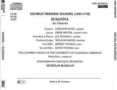 Nicholas McGegan, Philharmonia Baroque Orchestra - Handel: Susanna (1990)