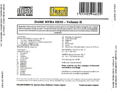 Dame Myra Hess Volume 2 · Works by Schumman, MacDowell & Griffes [1 CD] [Re-Up]