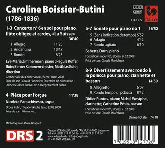 Matthias Kuhn, Berner Kammerorchester - Caroline Boissier-Butini: Piano Concerto No. 6 "La Suisse"  & Chamber Works (2009)