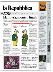 la Repubblica - 22 Dicembre 2018