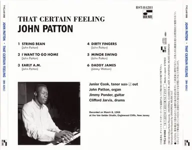 John Patton - That Certain Feeling (1968) {Blue Note Japan SHM-CD TYCJ-81058 rel 2014} (24-192 remaster)