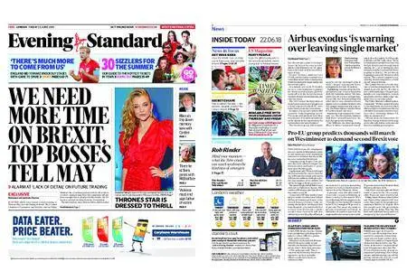 London Evening Standard – June 22, 2018