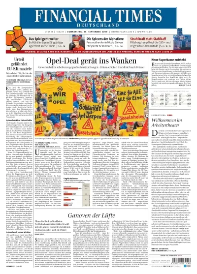 Handelsblatt & FinancialTimesDeutschland vom 23.09.2009