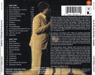 Thelonious Monk - Live At The Jazz Workshop - Complete (1964) {2CD Set, Columbia C2K 65189 rel 2001}