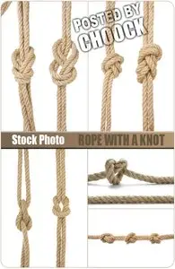 Rope with a knot - Stock Photo