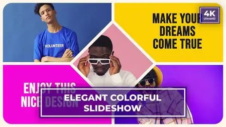 Elegant Colorful Slideshow 4K After Effects Template | Split Screen 49567980