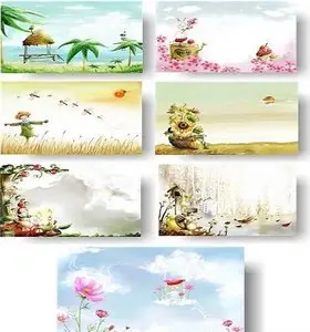 Spring backgrounds PSD