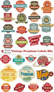 Vectors - Vintage Premium Labels Mix