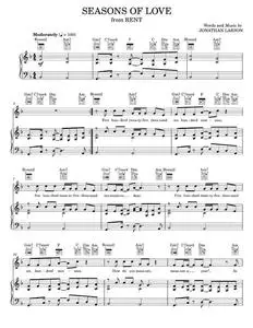 Seasons Of Love (from Rent) - Jonathan Larson, Rent Musical (Piano-Vocal-Guitar)