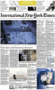 International New York Times Asia from Saturday, 19. October 2013