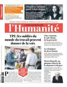 L'Humanité du Vendredi 30 Décembre 2016