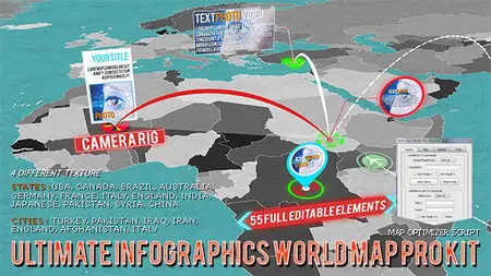 3D World Map Pro Kit - Project For After Effects (Videohive)