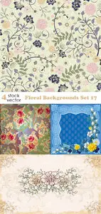 Vectors - Floral Backgrounds Set 17