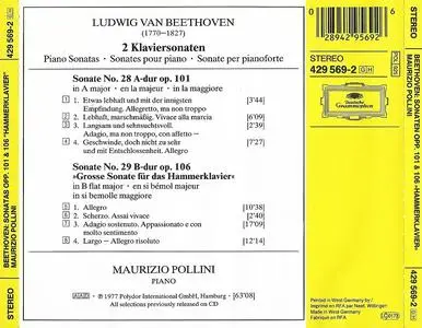 Maurizio Pollini - Ludwig van Beethoven: Sonaten opp. 101 & 106 "Hammerklavier" (1990)