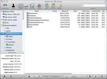 Navicat for SQL Server v10.0.7 Mac OS X