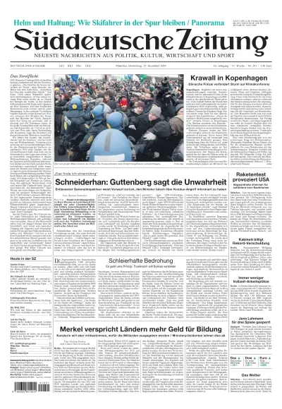 Sueddeutsche Zeitung vom 17.12.2009
