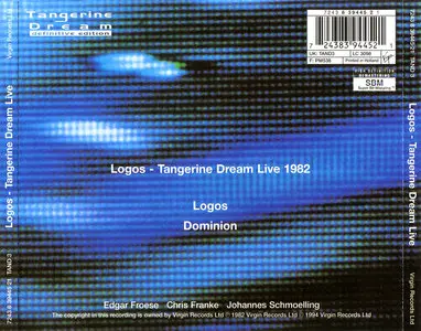 Tangerine Dream - Logos Live (1982)  [1995, Definitive Edition, SBM Remaster] ReUpload