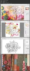 Using Photoshop Brushes for a Mixed Media Painted Repeat Pattern