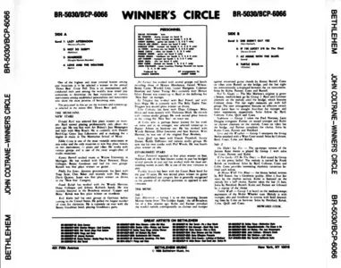 Various Artists (John Coltrane) - Winner's Circle (1957) {1986 Bethlehem + 2007 Japan Mini LP 24-bit K2 HD Remaster}