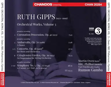 Rumon Gamba, BBC Philharmonic - Ruth Gipps: Orchestral Works, Volume 3 (2025)