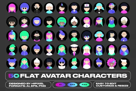 EE - Flat Avatar Characters Pack S3G8HDD