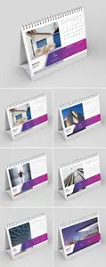 Desk Calendar Layout with Purple Gradient Accents 1705633423