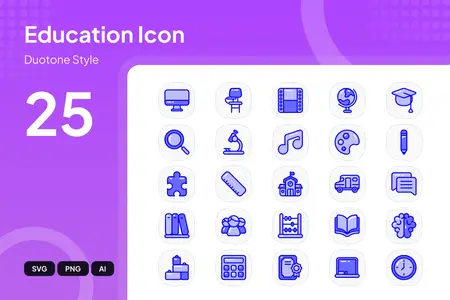 EE - Education Duotone Style Icon Pack 7QB54QF