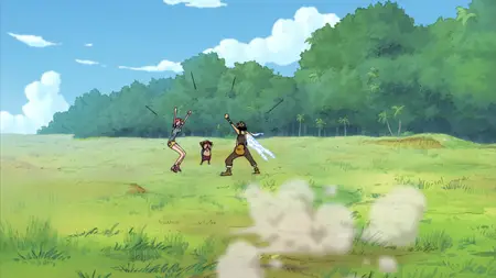 One Piece (1999 S11E02 Rubber and Ice One On One Fight! Luffy vs Aokiji! Koten Gars