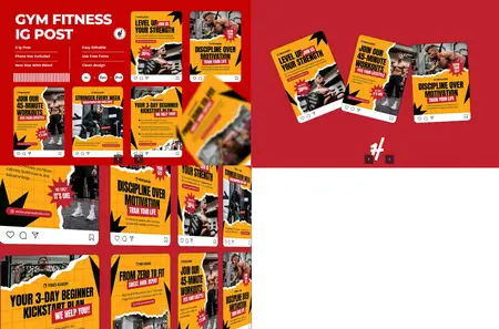 EE - Gym Fitness Bold Instagram Post Design 47FGV3P