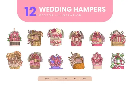 EE - Wedding Hampers Illustration Set Collection 8CACS6C